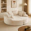 Fauteuil inclinable rond en velours côtelé de 78,5 pouces, convertible en deux fauteuils inclinables, canapé-lit 2 en 1, conception de coussin pour le cou avec cinq coussins décoratifs