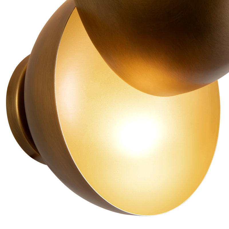 Void 12-in Black dimmable LED Wall Sconce, Antique Brass