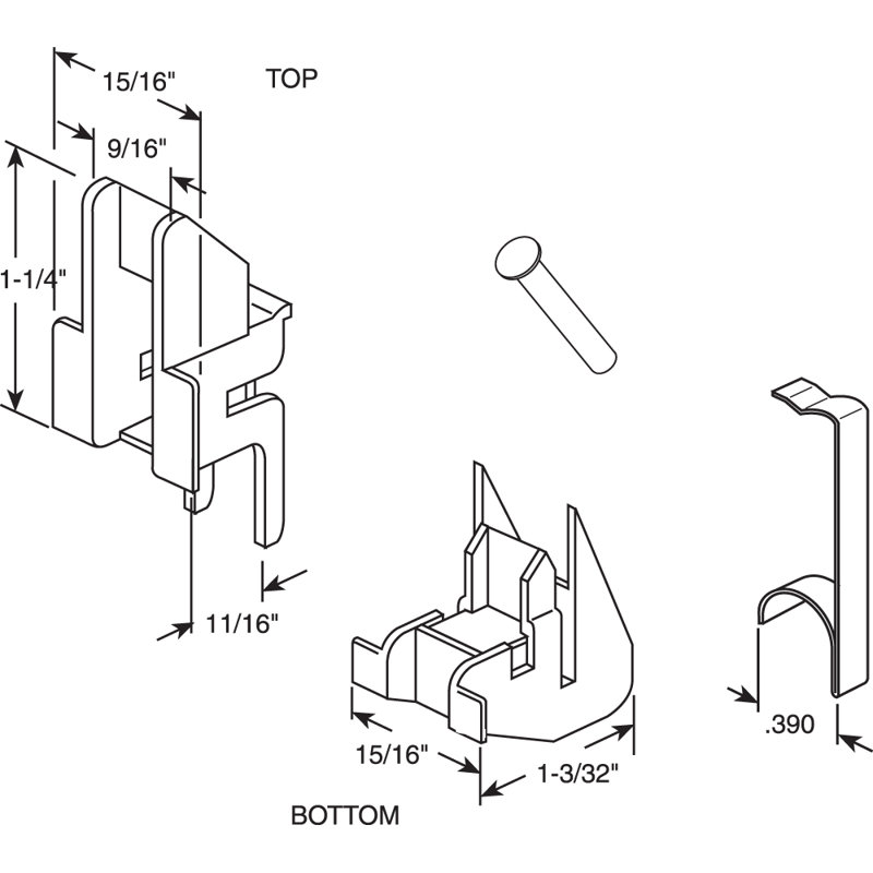 Channel Balance Accessories - Attached, Nylon And Steel, FS101-Top