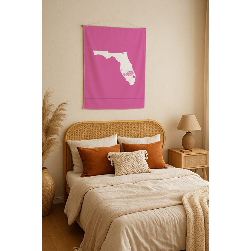 Douce maison Orlando — Silhouette de l'État de Floride — Tapisserie murale tissée portrait, H 36 po x l 26 po