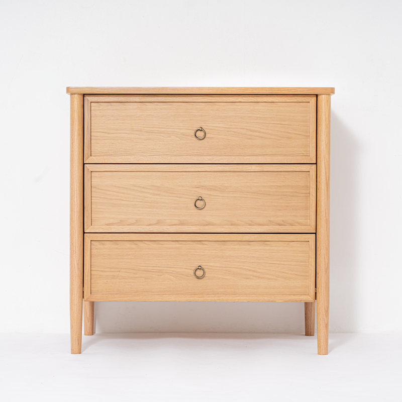 Commode Rose en chêne blanc américain à trois tiroirs