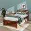 Structure de lit plateforme simple en bois avec lit gigogne-711783269