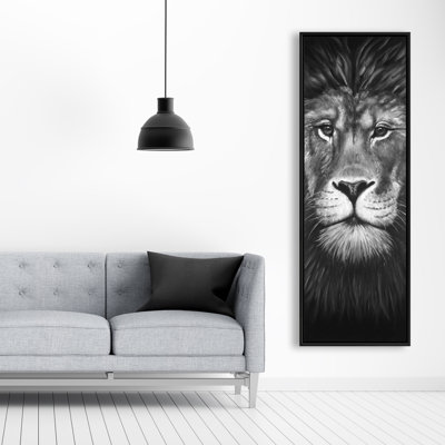 Lion portrait - 20"x60" Framed canvas