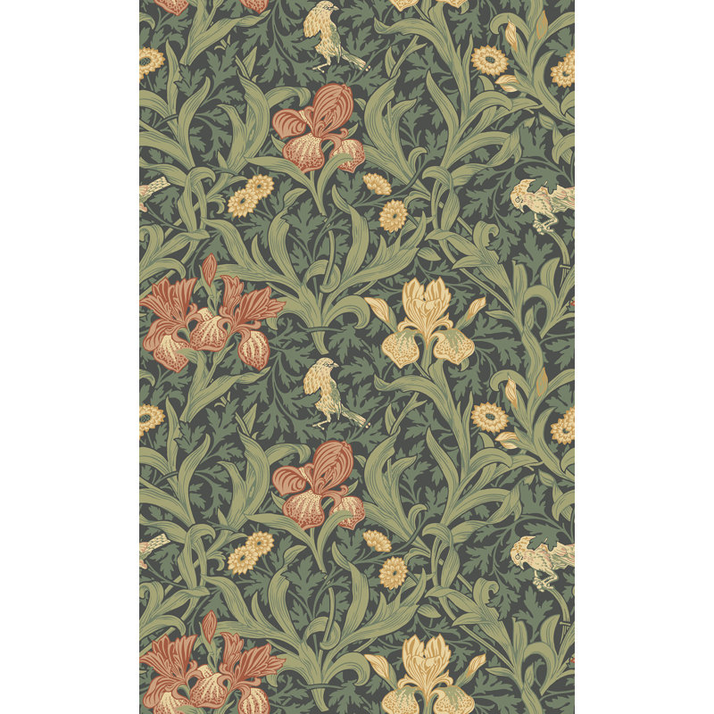 Iris Plum Wild Gardens Wallpaper, Navy