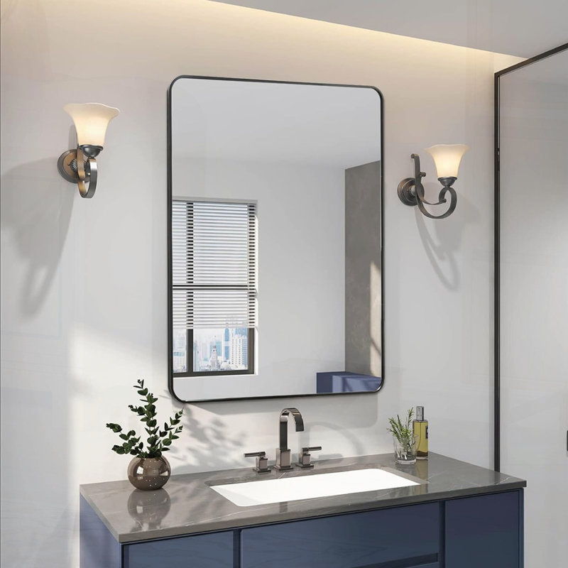 Miroir de salle de bain, Noir, 36 po x 24 po