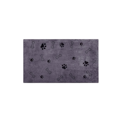 Serviette épaisse à séchage rapide pour animal de compagnie avec motif imprimé, serviette absorbante douce pour chiens et chats de bain, gris 39,4 x 23,6 po