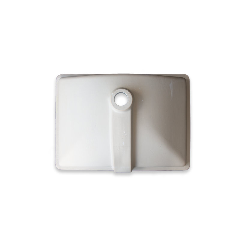 Lavabo de salle de bain rectangulaire encastré en porcelaine vitreuse avec trop-plein Rhyth Series, Blanc