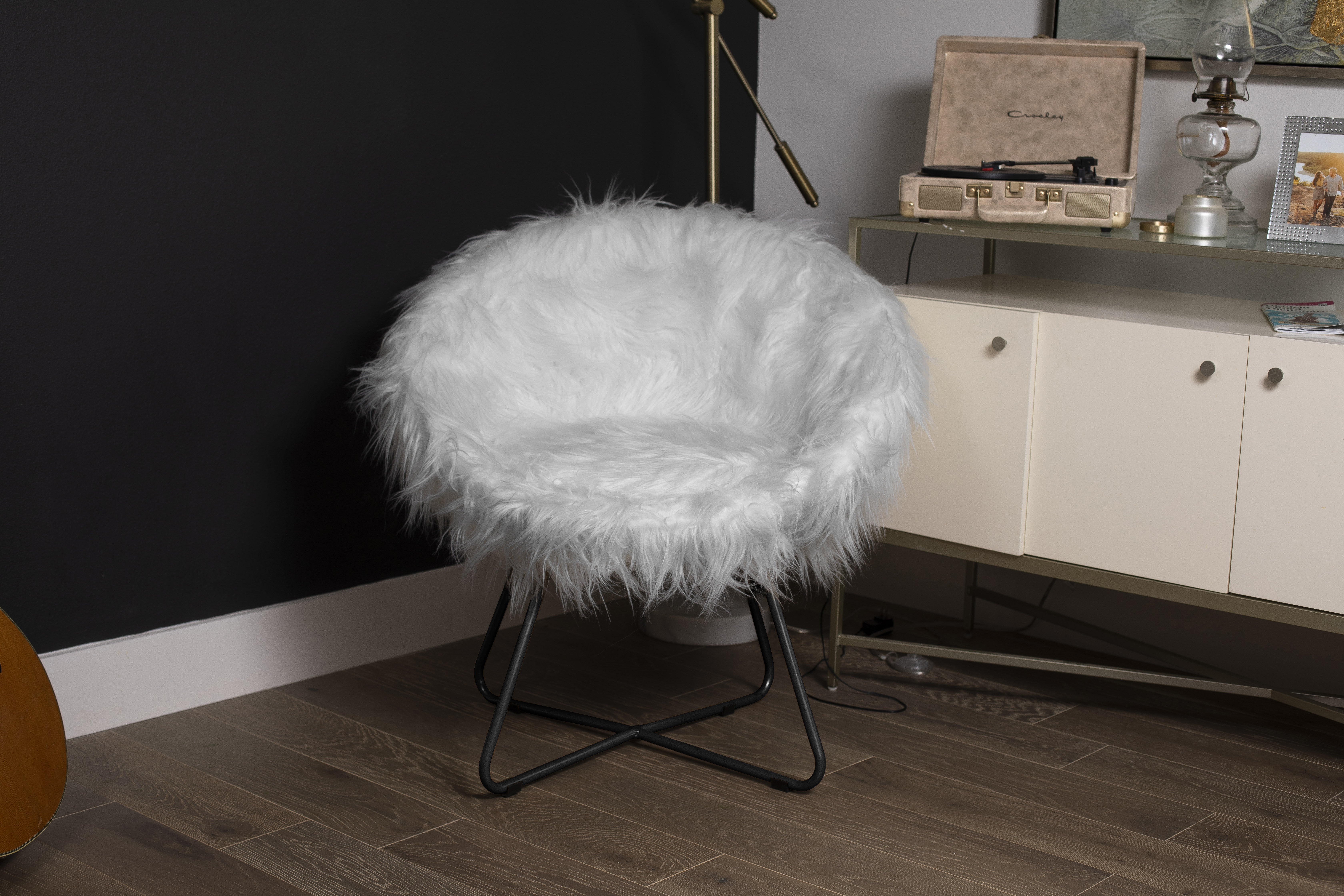 Gray furry chair hot sale