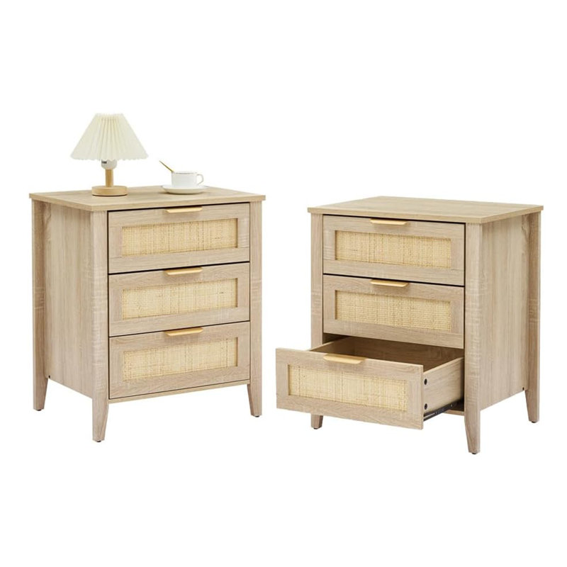 55.118cm W Manufactured Wood Bedside Table