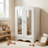 Doll Armoire, Doll Fancy Closet With Mirror 6 Hangers 18 Inch Doll Clothes Storage Furniture Wardrobe For Over 3 Years Kids White