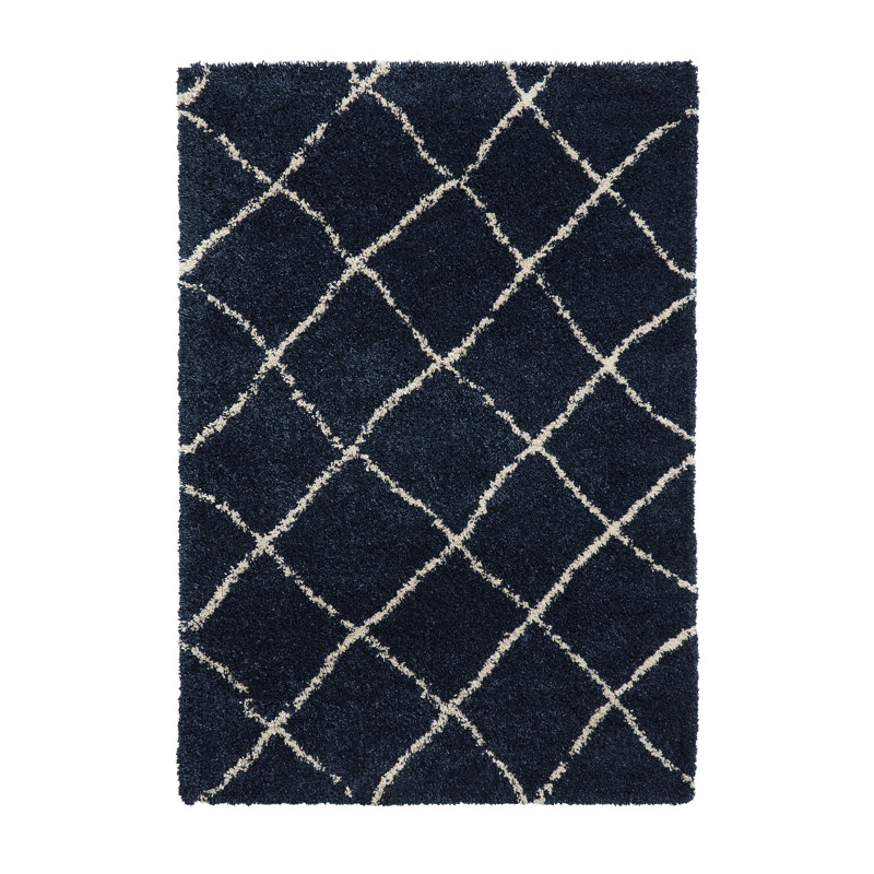 Machine Woven Navy/White Rug, Rectangle 200 x 290cm