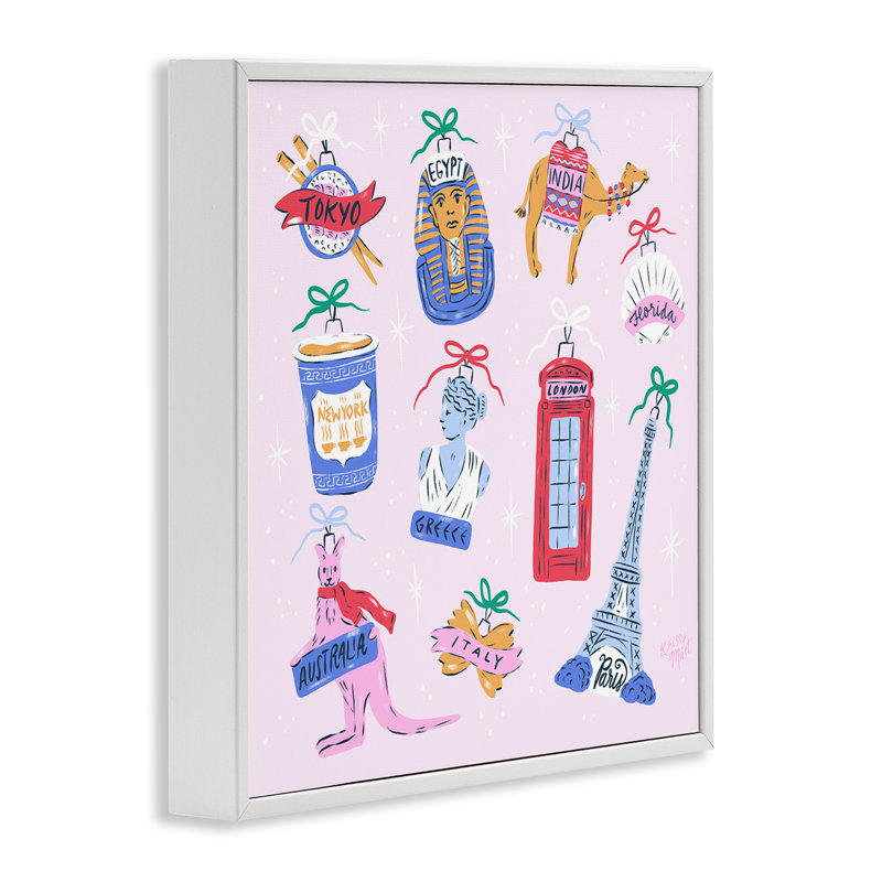 Global Travel Ornaments, estampe numérique, conception de Krissy Mast, H 24 po x l 24 po