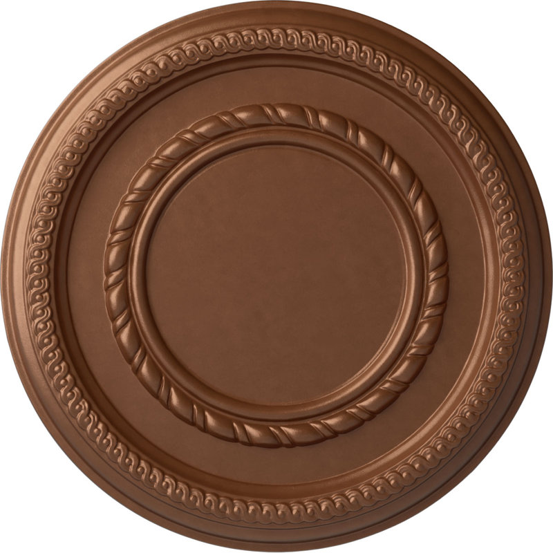 Médaillon de plafond Endurathane Classic, DE 12 3/8 po x P 4 po x P 1 1/8 po (convient aux auvents jusqu'à 7 1/4 po), finition pierre spartiates peinte à la main
