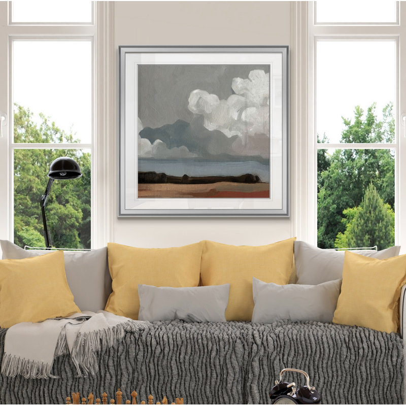 « cloud formation ii », peinture, H 24 po x l 24 po x P 1,5 po, Encadrement argenté