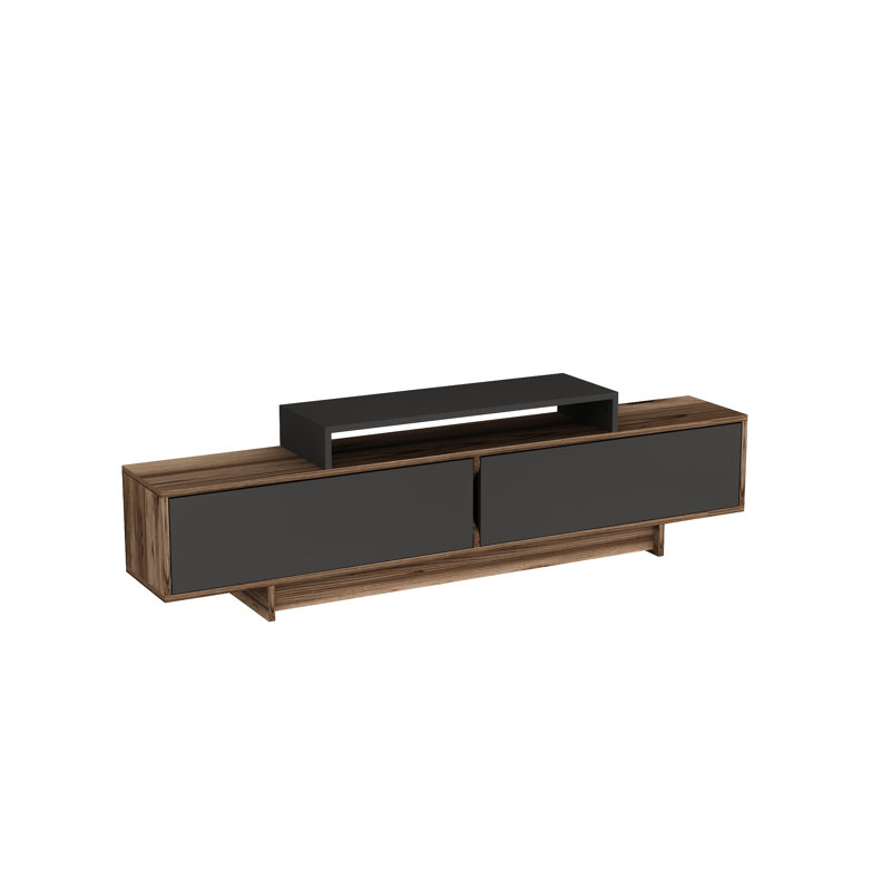 Damare TV Stand, Light Walnut/Anthracite
