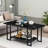 Marble Coffee Table, Industrial Cocktail Tables With Black Metal Frame, 2 Tier Modern Rectangular Center Table For Living Room, Office, Balcony-1888666426