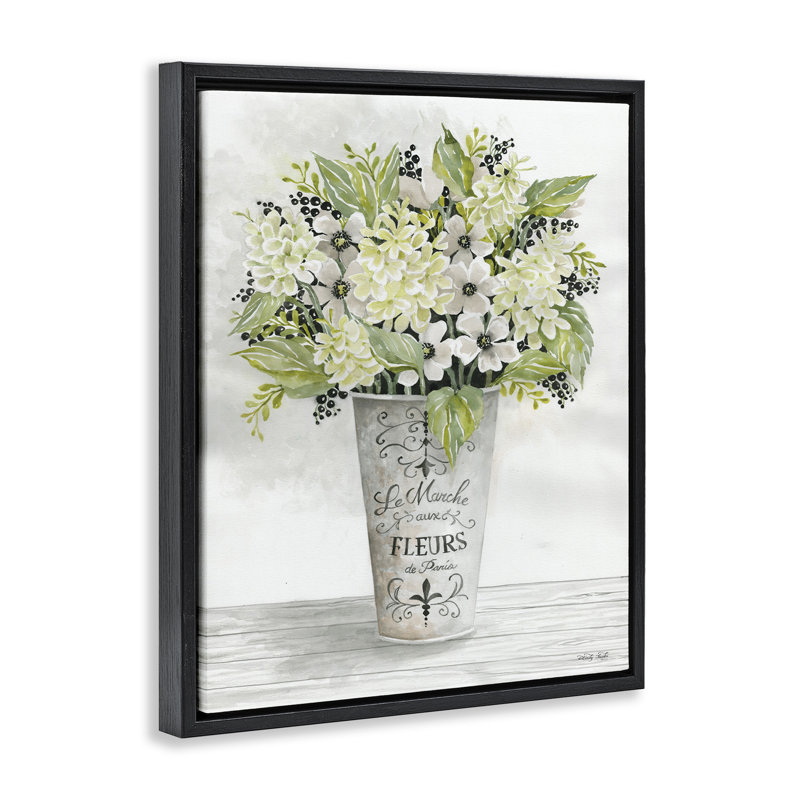 "French French Greenery Bouquet Brown Grain", art mural sur toile flottante par Cindy Jacobs, H 21 po x l 17 po