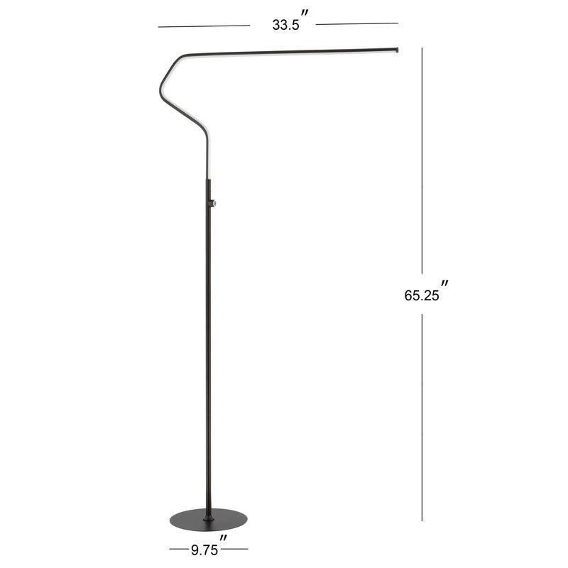 Godley 65.25'' LED Arched Floor Lamp, Black