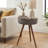 16" Modern Round Smart End Table With Bluetooth Speaker, Wireless Charging Station