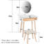 60cm Desktop Dressing Table With Led Lighted Mirror, Makeup Vanity Desk With Stool and Drawer-764345801