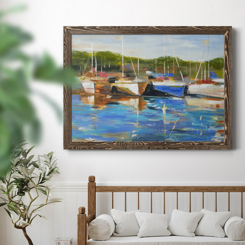 Safe Harbor - Reproduction d'art sur toile encadrée, Noyer, H 31 po x l 44 po x P 1 po