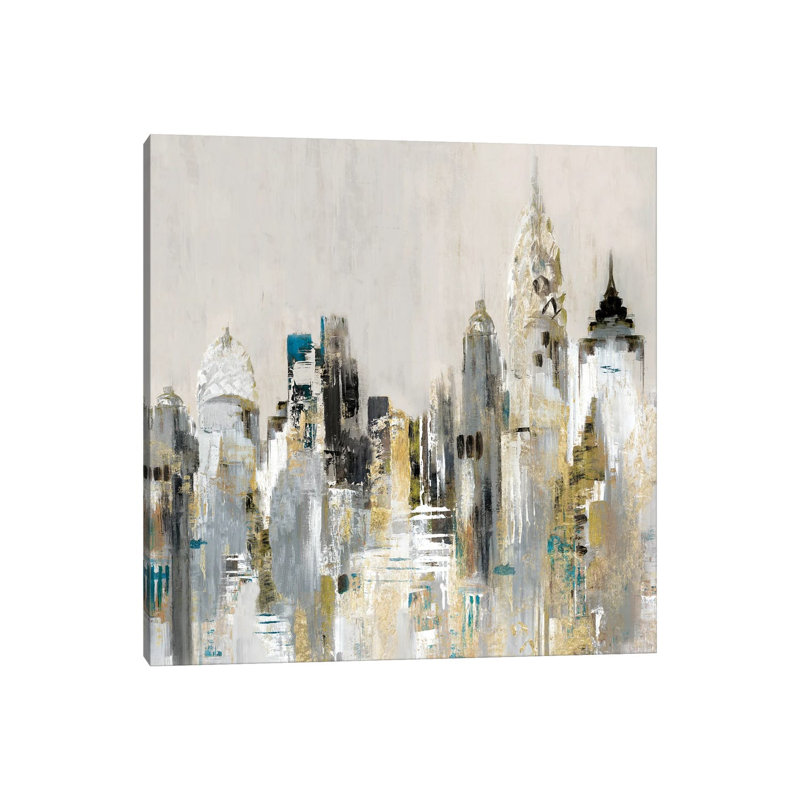 Golden Cityscape by Lera - Gallery-Wrapped Canvas Giclée on Canvas, 66.04 cm H x  66.04 cm W  x  3.175 cm D, Does Not Apply