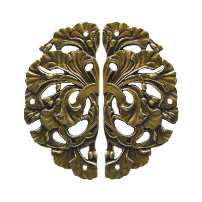 Florid Leaves 2.5" H × 1.25" W Surface Mount Single Door Hinge