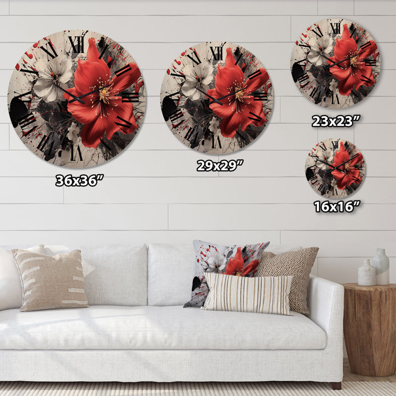 Horloge murale en bois massif Mauve, Moyenne