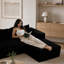 Canapé modulaire à 2 pièces sans assemblage requis, sans méridienne, avec canapé à dossier en forme de L, siège profond en velours côtelé avec coussin-73553548