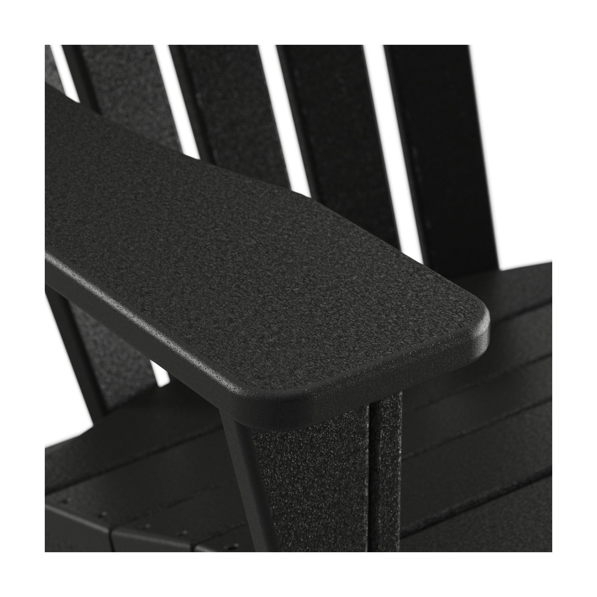 POLYWOOD Adirondack Chair with Hideaway Ottoman, Black