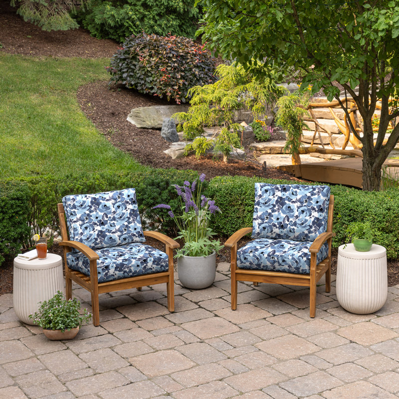 ARDEN Outdoor Lounge Chair 6" Cushion, Blue Garden Floral