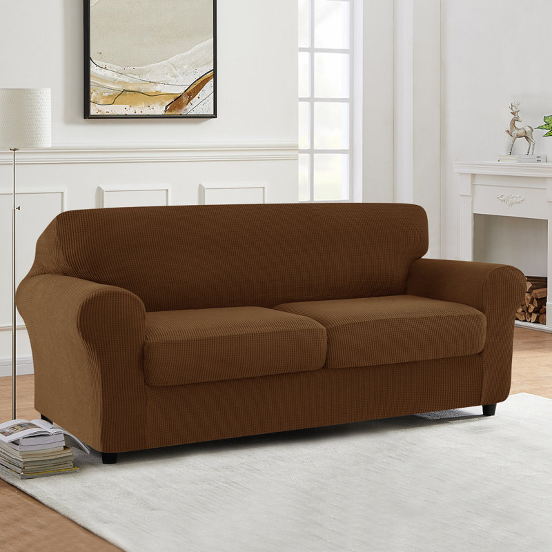 Pizarro Box Cushion Loveseat Slipcover, Coffee