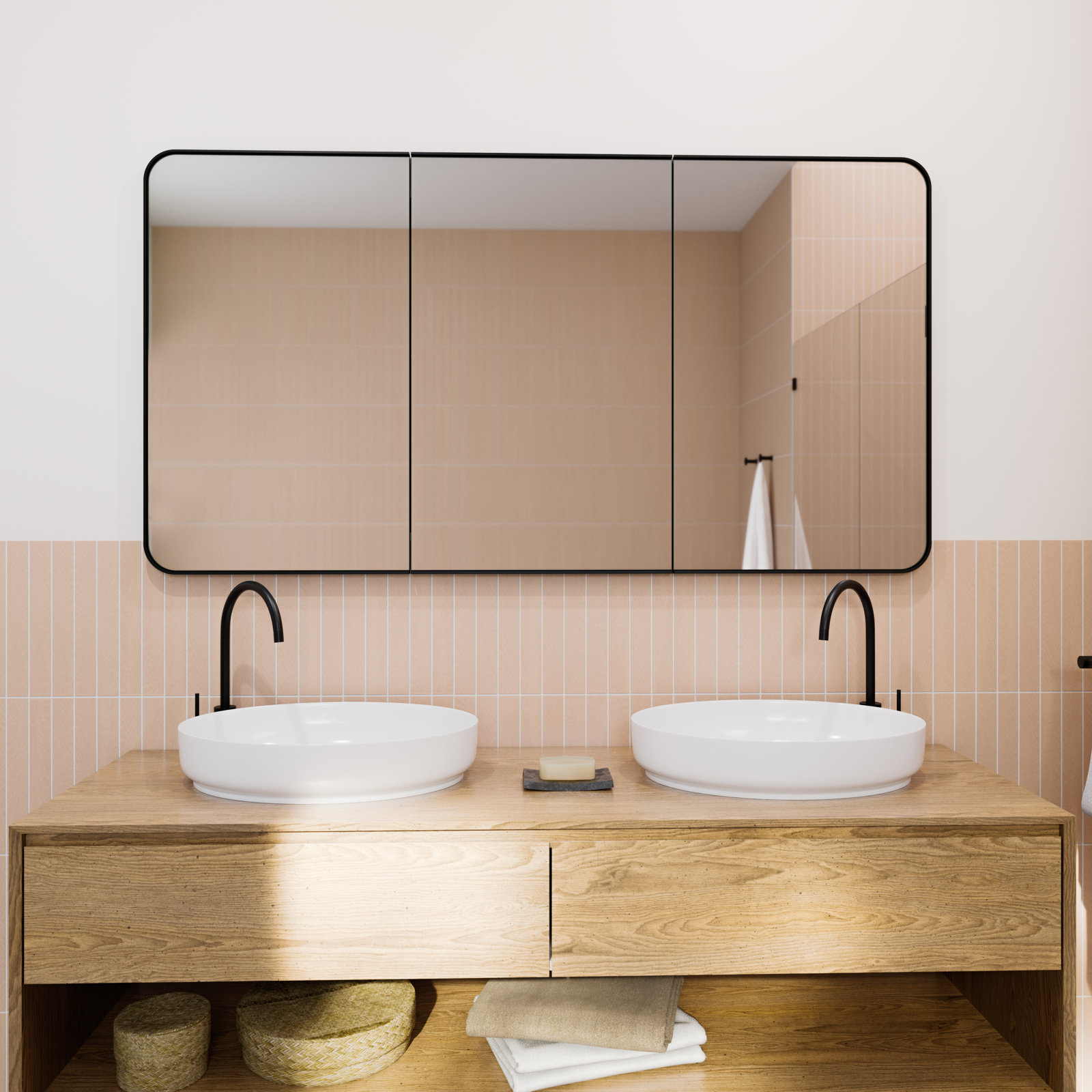 Calla Square Medicine Cabinet, Black