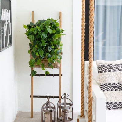 32in. UV Resistant Artificial Philodendron Hanging Plant (Indoor/Outdoor) - Set of 2