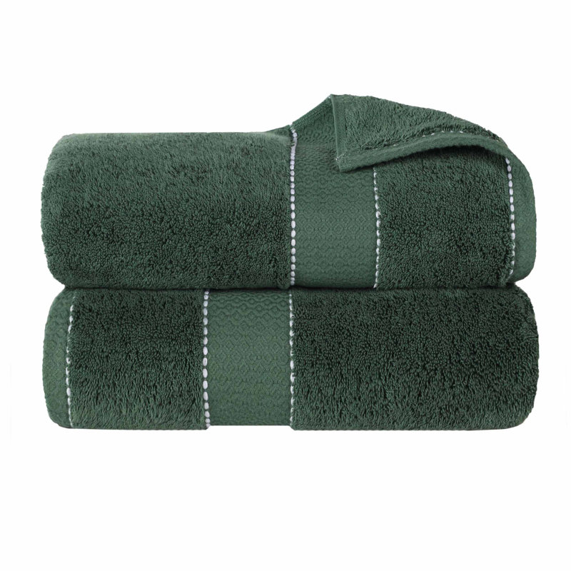 Abrianna Egyptian Giza Cotton Bath Sheet, Forest Green