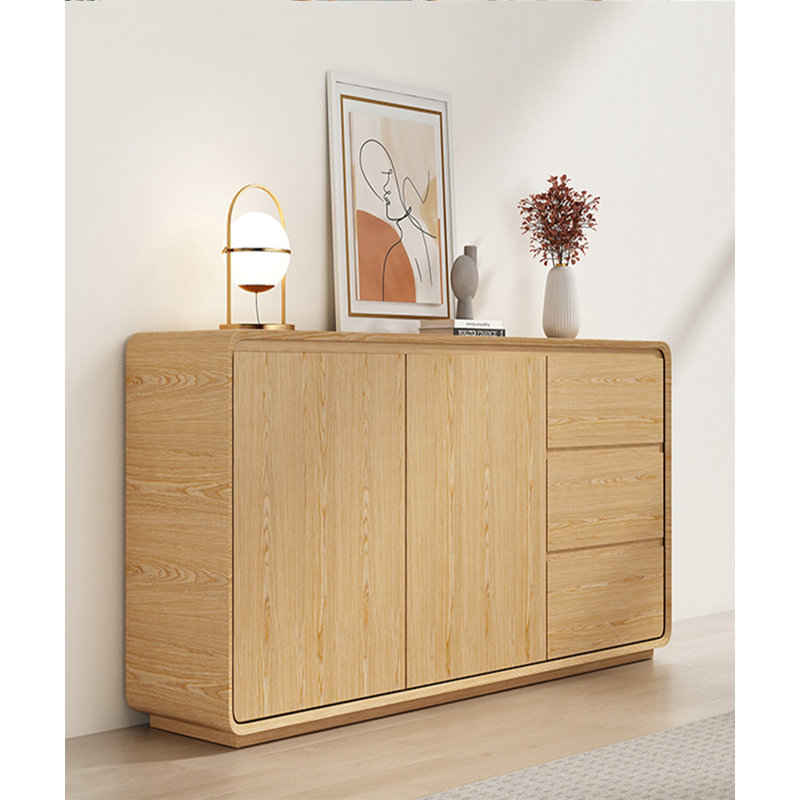 Modern Simple Solid Wood Sideboard, Burlywood, 31.49" H x 47.24" W x 15.75" D
