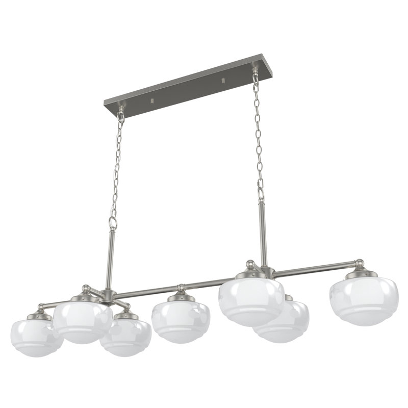 Hunter Saddle Creek 7 Light Linear Chandelier Ceiling Light Fixture, Brushed Nickel