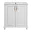 Meuble-lavabo de 30 po avec lavabo en céramique, ensemble de meuble-lavabo autoportant avec tiroir caché, armoire de rangement pour la salle de bain, armoire de salle de bain