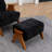 Chenille Upholstered Armchair With Matching Ottoman-1765337431