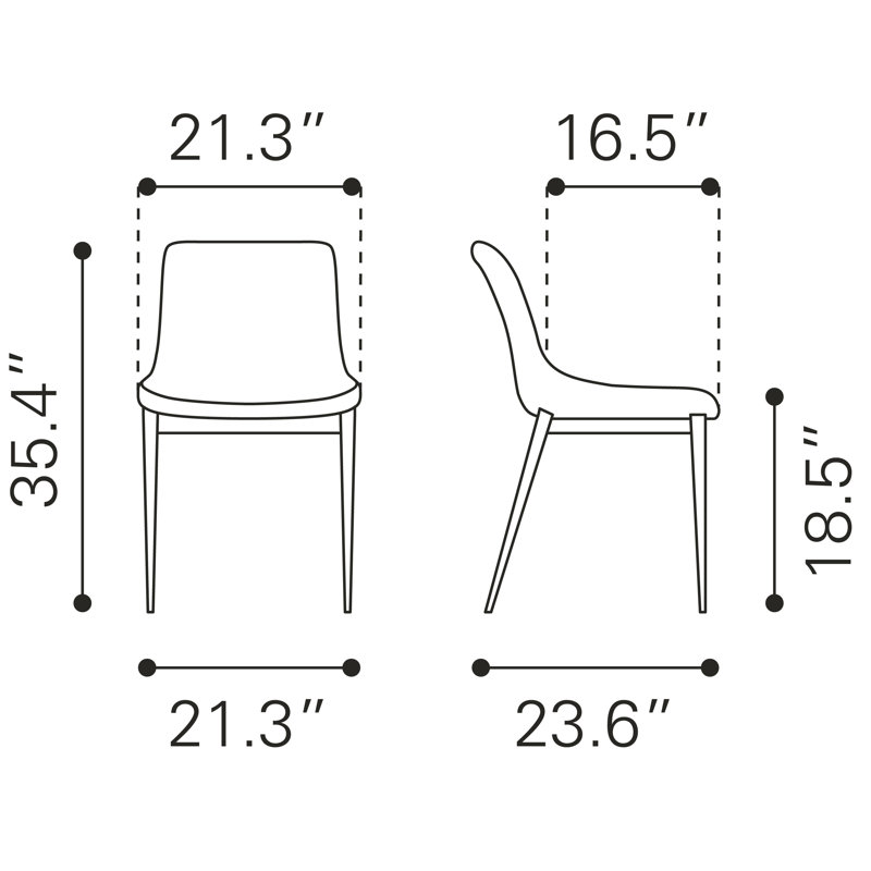 Ensemble de chaises Katayun (ensemble de 2), Noir