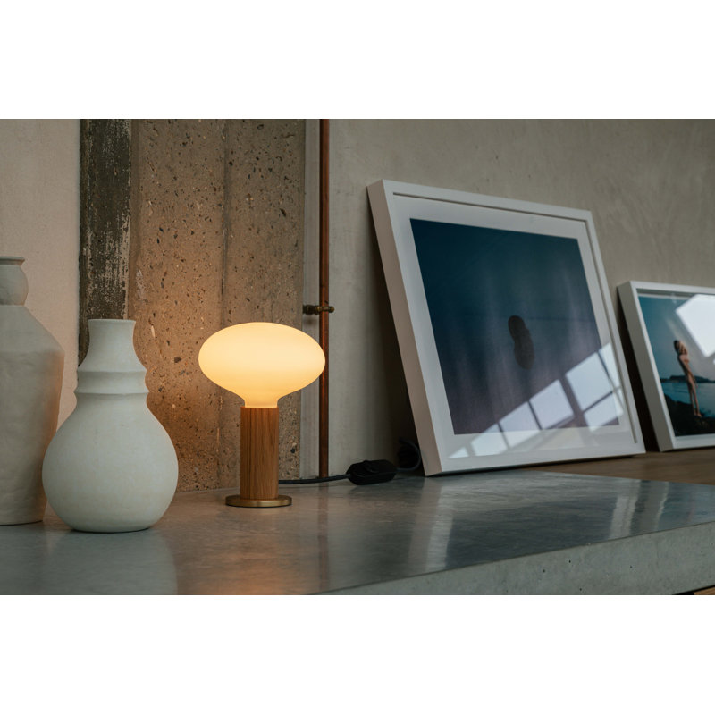 Knuckle Table Lamp In Walnut + Oval, Gold