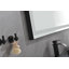 96 po X P 36 po Miroir de salle de bain à cadre simple H en cristal poli avec miroir à 3 lumières DEL pour mur de salle de bain