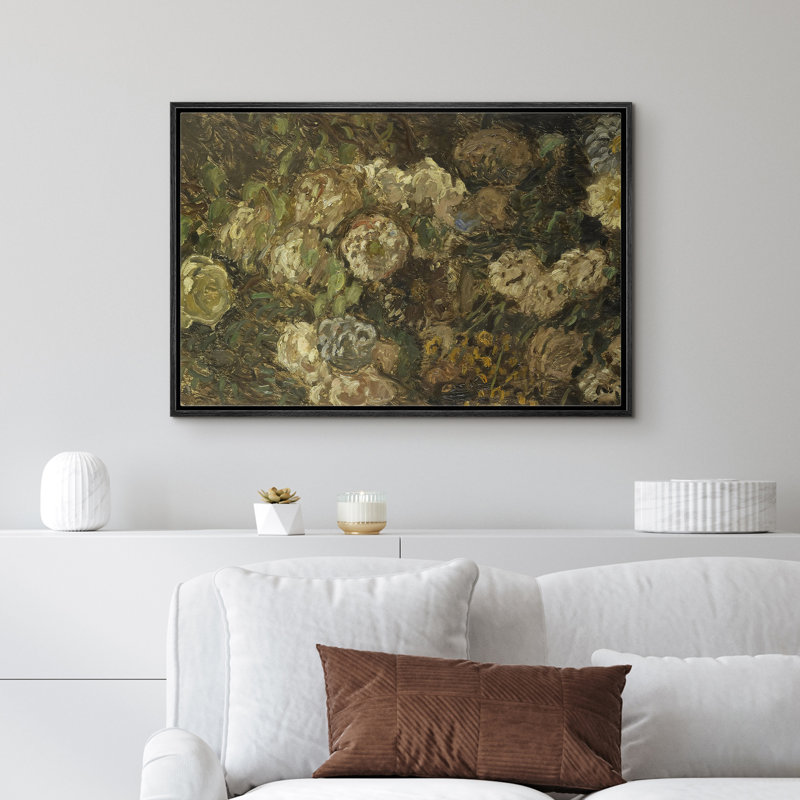 Vert floral luxueux pivoines, nature morte, illustrations, campagne française rustique, Noir, H 16 po x l 24 po