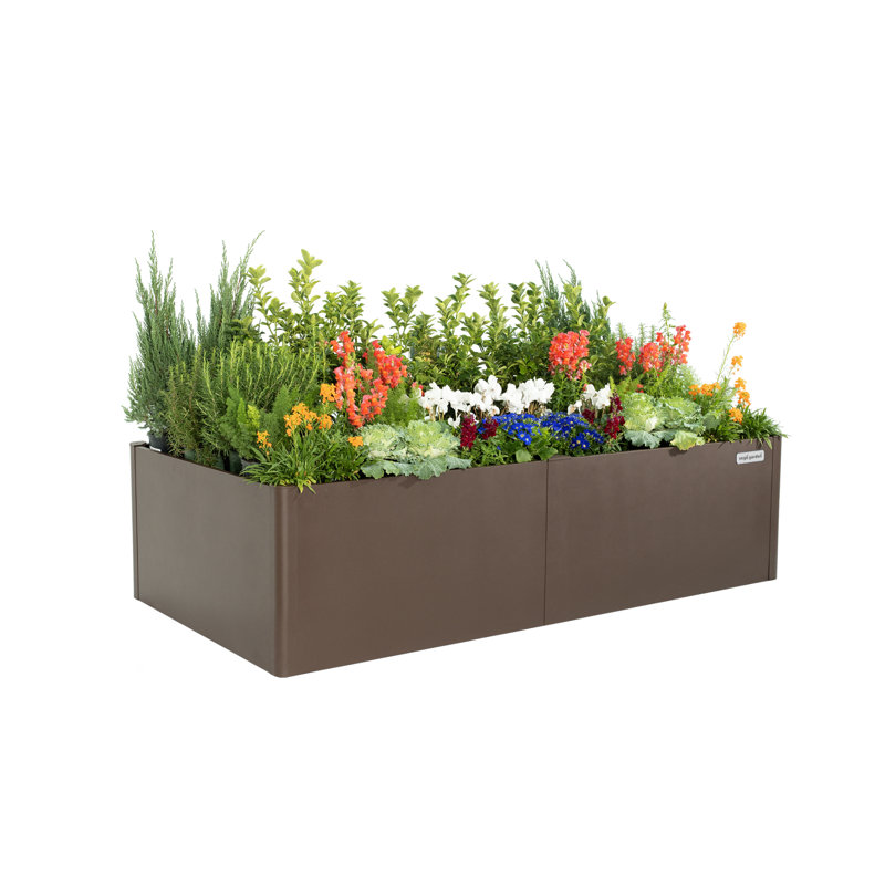 Modern 17" Tall Metal Outdoor Long Planter Box, 17" H x 83" W x 42" D, Midnight Blue