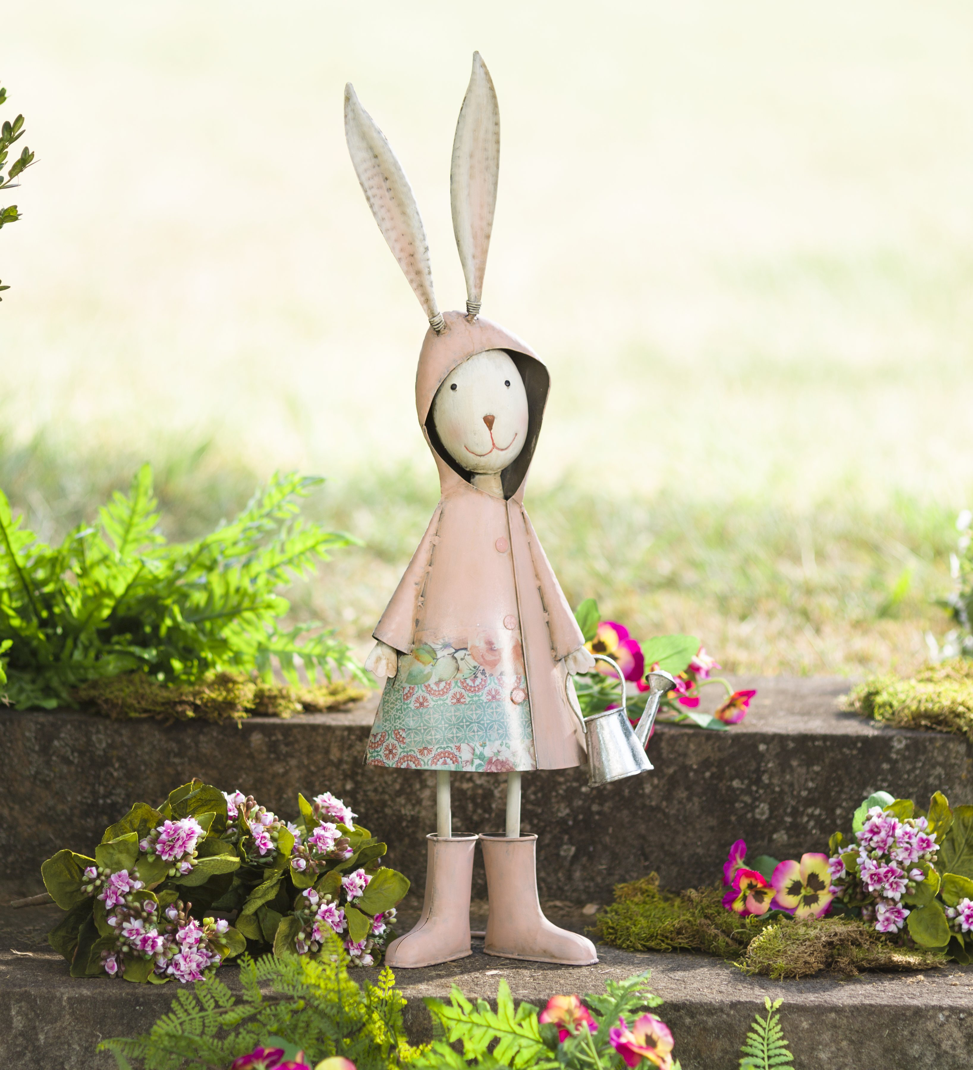 Plow & Hearth Metal Storybook Rabbit Garden Statue & Reviews | Wayfair