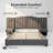 Cocoon Queen Size Upholstered Bed Frame with Velvet Headboard, Vertical Stripe & Button Design, Integrated Bedside Table & Adjustable Lamps, Modern Platform Bed - No Box Spring Needed-2004288350-2003282944