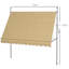 Auvent de porte 118 po, rétractable avec tissu protégé et pieds réglables, poteau de soutien beige pour terrasse, pour terrasse, porche, fenêtre,
