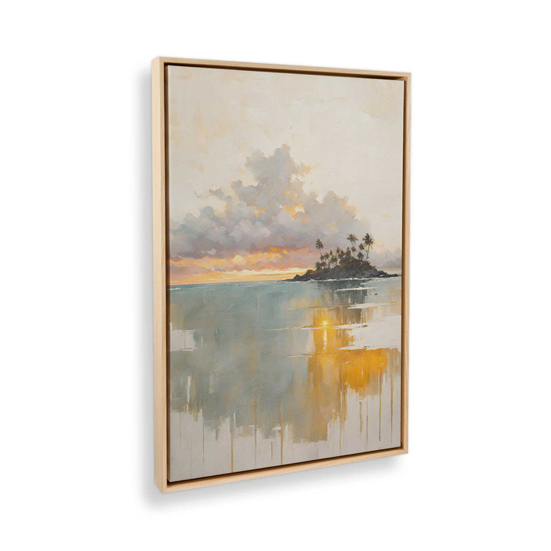 Golden Waves at Sunset III, reproduction sur toile, H 48,75 po x l 32,75 po x P 1,75 po, Cadre américain en érable flottant