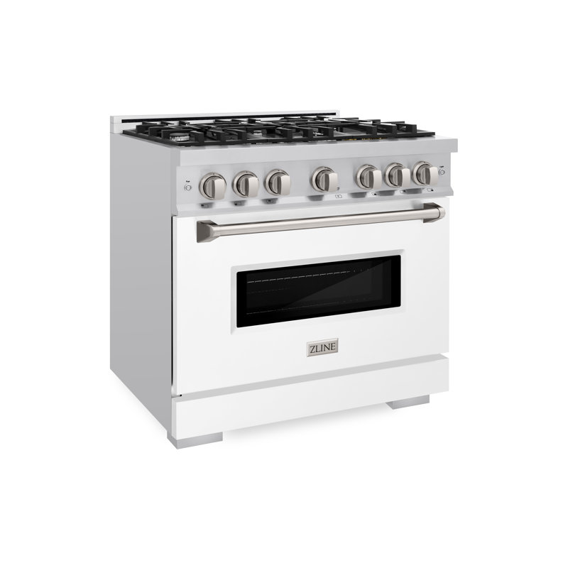 ZLINE 36 in. 5.2 cu. ft. Classic Gas Range with 6 Burner Cooktop and Convection Gas Oven in Stainless Steel with Door