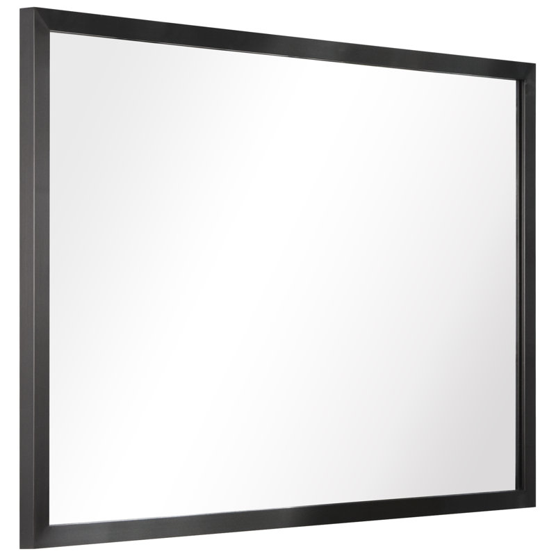 Manal Stainless Steel Rectangle Mirror, Brushed Black